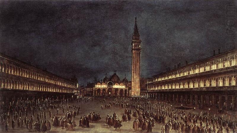 GUARDI, Francesco Nighttime Procession in Piazza San Marco fdh china oil painting image